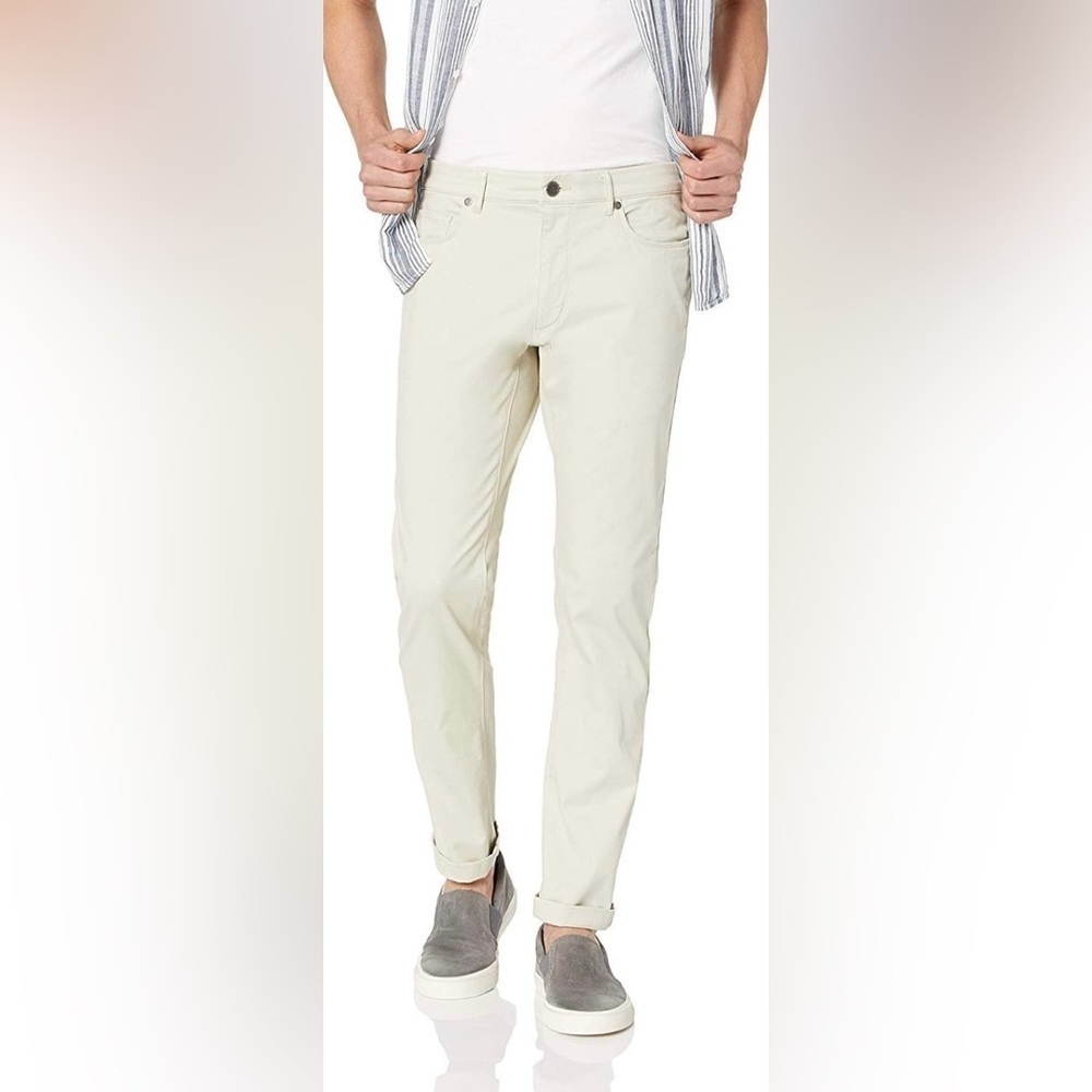 Hickey Freeman 5-Pocket Stretch Cotton Button-Front Trousers Size 34 x 30 EUC